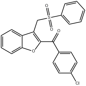 (4-CHLOROPHENYL)(3-[(PHENYLSULFONYL)METHYL]-1-BENZOFURAN-2-YL)METHANONE Struktur