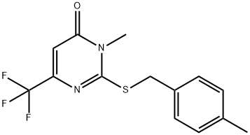 3-METHYL-2-[(4-METHYLBENZYL)SULFANYL]-6-(TRIFLUOROMETHYL)-4(3H)-PYRIMIDINONE Struktur