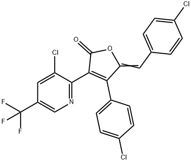 4-(4-CHLOROPHENYL)-5-[(4-CHLOROPHENYL)METHYLENE]-3-[3-CHLORO-5-(TRIFLUOROMETHYL)-2-PYRIDINYL]-2(5H)-FURANONE Struktur