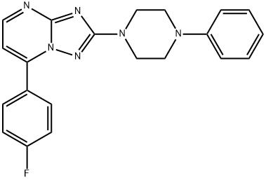 7-(4-FLUOROPHENYL)-2-(4-PHENYLPIPERAZINO)[1,2,4]TRIAZOLO[1,5-A]PYRIMIDINE Struktur