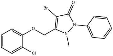 4-BROMO-3-((2-CHLOROPHENOXY)METHYL)-2-METHYL-1-PHENYL-3-PYRAZOLIN-5-ONE Struktur