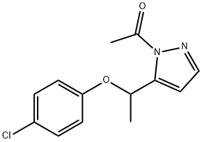 1-(5-[1-(4-CHLOROPHENOXY)ETHYL]-1H-PYRAZOL-1-YL)-1-ETHANONE Struktur