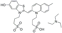 5-OXY-3-(3-SULFOPROPYL)-2-[(1-6-METHYL-(3-SULFOPROPYL)-2(1H)-QUINOLYLIDENE)METHYL]BENZOTHIAZOLIUM INNER SALT TRIETHYLAMMONIUM SALT Struktur