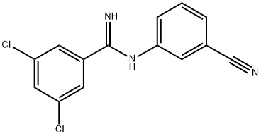 3,5-DICHLORO-N-(3-CYANOPHENYL)BENZENECARBOXIMIDAMIDE Struktur