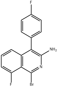 1-BROMO-8-FLUORO-4-(4-FLUOROPHENYL)-3-ISOQUINOLINAMINE Struktur