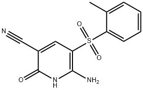 6-AMINO-2-HYDROXY-5-[(2-METHYLPHENYL)SULFONYL]NICOTINONITRILE Struktur