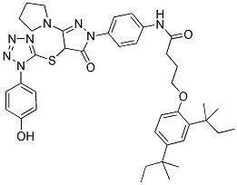 1-[4-[4-(2,4-DI-TERT PENTYLPHENOXY)BUTYRAMIDO]PHENYL]-3-PYRROLIDINO-4-[1-(4-HYDROXYPHENYL)-5-TETRAZOLYL]THIO-2-PYRAZOLIN-5-ONE Struktur