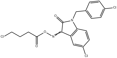 5-CHLORO-1-(4-CHLOROBENZYL)-3-([(4-CHLOROBUTANOYL)OXY]IMINO)-1,3-DIHYDRO-2H-INDOL-2-ONE Struktur