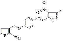 3-([4-[2-(3-METHYL-4-NITROISOXAZOL-5-YL)VINYL]PHENOXY]METHYL)THIOPHENE-2-CARBONITRILE Struktur