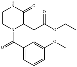 ETHYL 2-[1-(3-METHOXYBENZOYL)-3-OXO-2-PIPERAZINYL]ACETATE Struktur