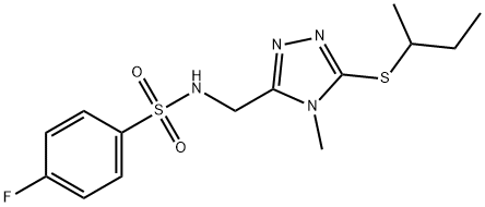 N-([5-(SEC-BUTYLSULFANYL)-4-METHYL-4H-1,2,4-TRIAZOL-3-YL]METHYL)-4-FLUOROBENZENESULFONAMIDE Struktur