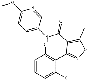 (3-(2,6-DICHLOROPHENYL)-5-METHYLISOXAZOL-4-YL)-N-(6-METHOXY(3-PYRIDYL))FORMAMIDE Struktur