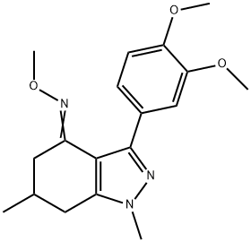 3-(3,4-DIMETHOXYPHENYL)-1,6-DIMETHYL(5,6,7-TRIHYDRO1H-INDAZOL)-4-O-METHYLOXIME Struktur