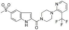 4-[3-(TRIFLUOROMETHYL)PYRIDIN-2-YL]-1-[[5-(METHYLSULPHONYL)-1H-INDOLE-2-YL]CARBONYL]PIPERAZINE Struktur