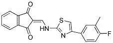 2-(((4-(4-FLUORO-3-METHYLPHENYL)-2,5-THIAZOLYL)AMINO)METHYLENE)INDANE-1,3-DIONE Struktur