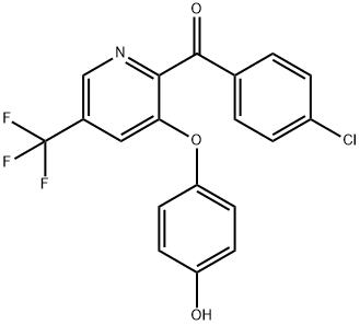 (4-CHLOROPHENYL)[3-(4-HYDROXYPHENOXY)-5-(TRIFLUOROMETHYL)-2-PYRIDINYL]METHANONE Struktur