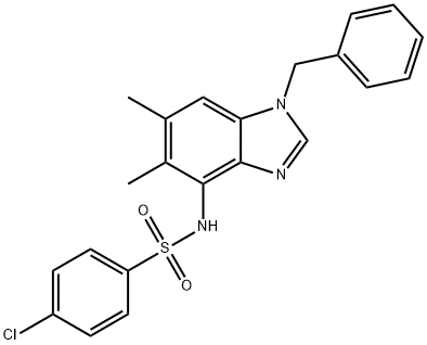 N-(1-BENZYL-5,6-DIMETHYL-1H-1,3-BENZIMIDAZOL-4-YL)-4-CHLOROBENZENESULFONAMIDE Struktur