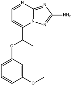 7-[1-(3-METHOXYPHENOXY)ETHYL][1,2,4]TRIAZOLO[1,5-A]PYRIMIDIN-2-AMINE Struktur