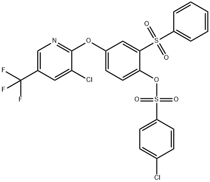 4-([3-CHLORO-5-(TRIFLUOROMETHYL)-2-PYRIDINYL]OXY)-2-(PHENYLSULFONYL)PHENYL 4-CHLOROBENZENESULFONATE Struktur