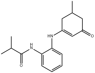 2-METHYL-N-(2-((5-METHYL-3-OXOCYCLOHEX-1-ENYL)AMINO)PHENYL)PROPANAMIDE Struktur