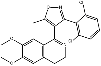 1-(3-(2,6-DICHLOROPHENYL)-5-METHYLISOXAZOL-4-YL)-6,7-DIMETHOXY-3,4-DIHYDROISOQUINOLINE Struktur