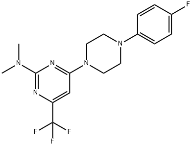 4-[4-(4-FLUOROPHENYL)PIPERAZINO]-N,N-DIMETHYL-6-(TRIFLUOROMETHYL)-2-PYRIMIDINAMINE Struktur