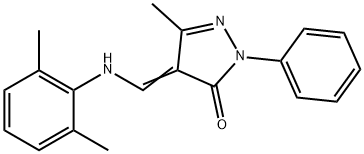 4-[(2,6-DIMETHYLANILINO)METHYLENE]-5-METHYL-2-PHENYL-2,4-DIHYDRO-3H-PYRAZOL-3-ONE Struktur