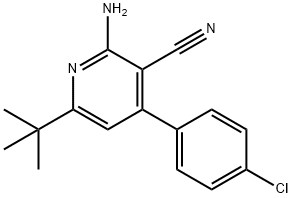 2-AMINO-6-(TERT-BUTYL)-4-(4-CHLOROPHENYL)NICOTINONITRILE Struktur