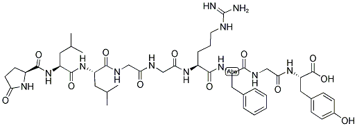 PYR-LEU-LEU-GLY-GLY-ARG-PHE-GLY-TYR-OH Struktur