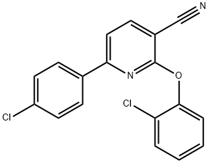 2-(2-CHLOROPHENOXY)-6-(4-CHLOROPHENYL)NICOTINONITRILE Struktur