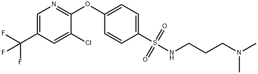 4-([3-CHLORO-5-(TRIFLUOROMETHYL)-2-PYRIDINYL]OXY)-N-[3-(DIMETHYLAMINO)PROPYL]BENZENESULFONAMIDE Struktur