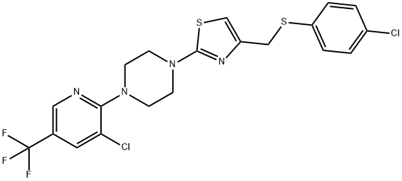 1-(4-([(4-CHLOROPHENYL)SULFANYL]METHYL)-1,3-THIAZOL-2-YL)-4-[3-CHLORO-5-(TRIFLUOROMETHYL)-2-PYRIDINYL]PIPERAZINE Struktur