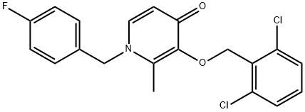 3-[(2,6-DICHLOROBENZYL)OXY]-1-(4-FLUOROBENZYL)-2-METHYL-4(1H)-PYRIDINONE Struktur