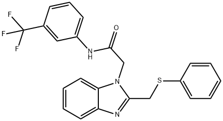 2-(2-[(PHENYLSULFANYL)METHYL]-1H-1,3-BENZIMIDAZOL-1-YL)-N-[3-(TRIFLUOROMETHYL)PHENYL]ACETAMIDE Struktur