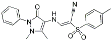 3-((2,3-DIMETHYL-5-OXO-1-PHENYL(3-PYRAZOLIN-4-YL))AMINO)-2-((4-METHYLPHENYL)SULFONYL)PROP-2-ENENITRILE Struktur