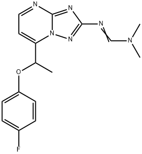 N'-(7-[1-(4-FLUOROPHENOXY)ETHYL][1,2,4]TRIAZOLO[1,5-A]PYRIMIDIN-2-YL)-N,N-DIMETHYLIMINOFORMAMIDE Struktur