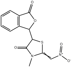 3-METHYL-2-(NITROMETHYLENE)-5-(3-OXO-1,3-DIHYDRO-2-BENZOFURAN-1-YL)-1,3-THIAZOLAN-4-ONE Struktur