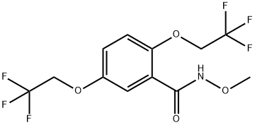 N-METHOXY-2,5-BIS(2,2,2-TRIFLUOROETHOXY)BENZENECARBOXAMIDE Struktur