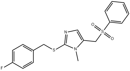 (2-[(4-FLUOROBENZYL)SULFANYL]-1-METHYL-1H-IMIDAZOL-5-YL)METHYL PHENYL SULFONE Struktur