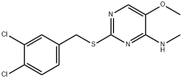 2-[(3,4-DICHLOROBENZYL)SULFANYL]-5-METHOXY-N-METHYL-4-PYRIMIDINAMINE Struktur