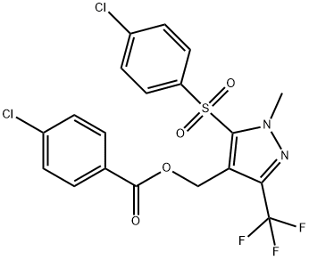 [5-[(4-CHLOROPHENYL)SULFONYL]-1-METHYL-3-(TRIFLUOROMETHYL)-1H-PYRAZOL-4-YL]METHYL 4-CHLOROBENZENECARBOXYLATE Struktur