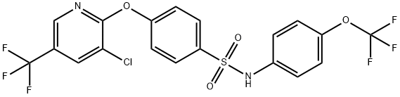 4-([3-CHLORO-5-(TRIFLUOROMETHYL)-2-PYRIDINYL]OXY)-N-[4-(TRIFLUOROMETHOXY)PHENYL]BENZENESULFONAMIDE Struktur