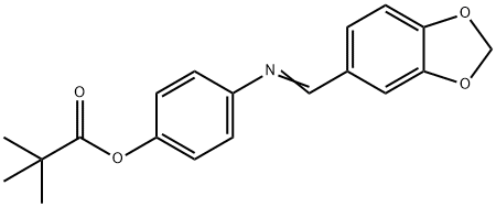 4-[(1,3-BENZODIOXOL-5-YLMETHYLENE)AMINO]PHENYL PIVALATE Struktur