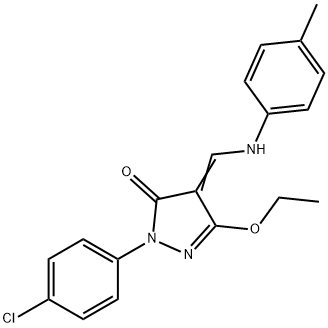 2-(4-CHLOROPHENYL)-5-ETHOXY-4-(4-TOLUIDINOMETHYLENE)-2,4-DIHYDRO-3H-PYRAZOL-3-ONE Struktur