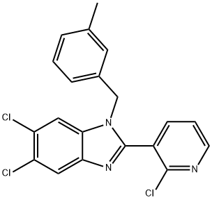 5,6-DICHLORO-2-(2-CHLORO-3-PYRIDINYL)-1-(3-METHYLBENZYL)-1H-1,3-BENZIMIDAZOLE Struktur