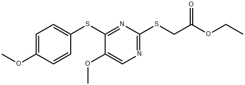 ETHYL 2-((5-METHOXY-4-[(4-METHOXYPHENYL)SULFANYL]-2-PYRIMIDINYL)SULFANYL)ACETATE Struktur