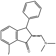 2-[(DIMETHYLAMINO)METHYLENE]-7-FLUORO-3-PHENYL-1-INDANONE Struktur