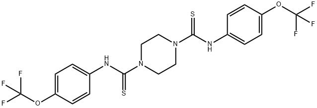 (4-(THIOXO((4-(TRIFLUOROMETHOXY)PHENYL)AMINO)METHYL)PIPERAZINYL)((4-(TRIFLUOROMETHOXY)PHENYL)AMINO)METHANE-1-THIONE Struktur