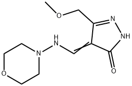 5-(METHOXYMETHYL)-4-[(MORPHOLINOAMINO)METHYLENE]-2,4-DIHYDRO-3H-PYRAZOL-3-ONE Struktur