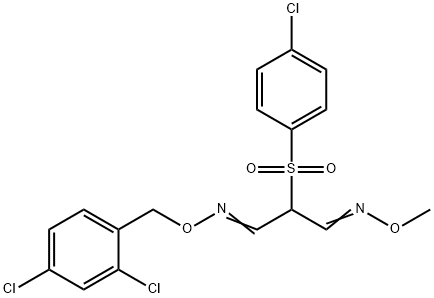 2-[(4-CHLOROPHENYL)SULFONYL]MALONALDEHYDE 1-[O-(2,4-DICHLOROBENZYL)OXIME] 3-(O-METHYLOXIME) Struktur